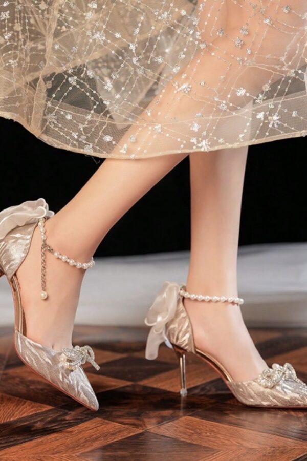 Shallow Mouth Wedding Thin Heel Pointed Shoes, ATB